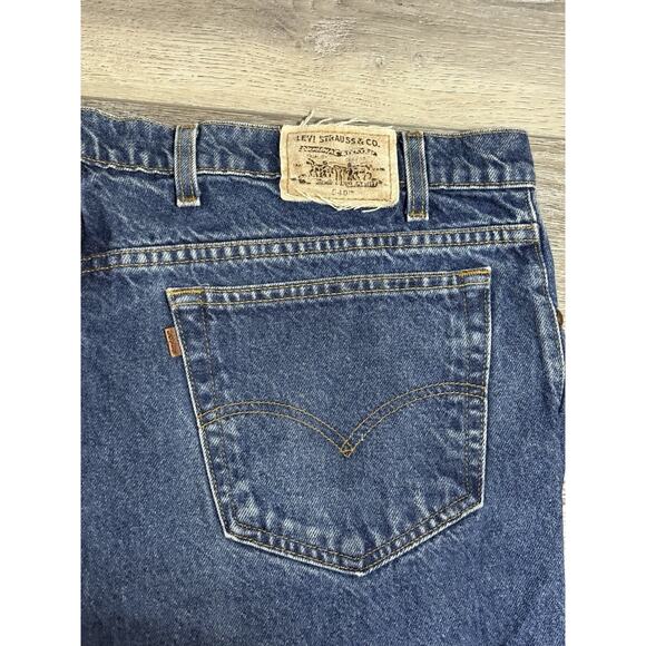 1996 Vintage Levi’s 540 Relaxed Fit Brown Tab Dark Wash Jeans - Men’s 44x34 - Picture 8 of 11